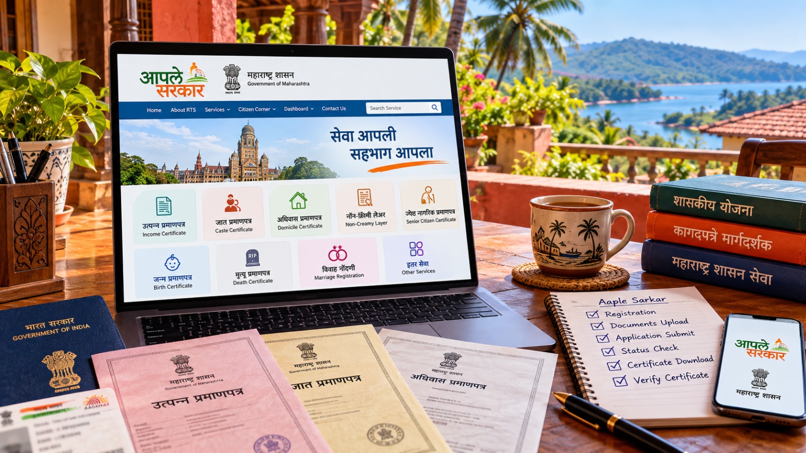 Aaple Sarkar वर महाराष्ट्रातील सरकारी प्रमाणपत्रांसाठी ऑनलाइन अर्ज
